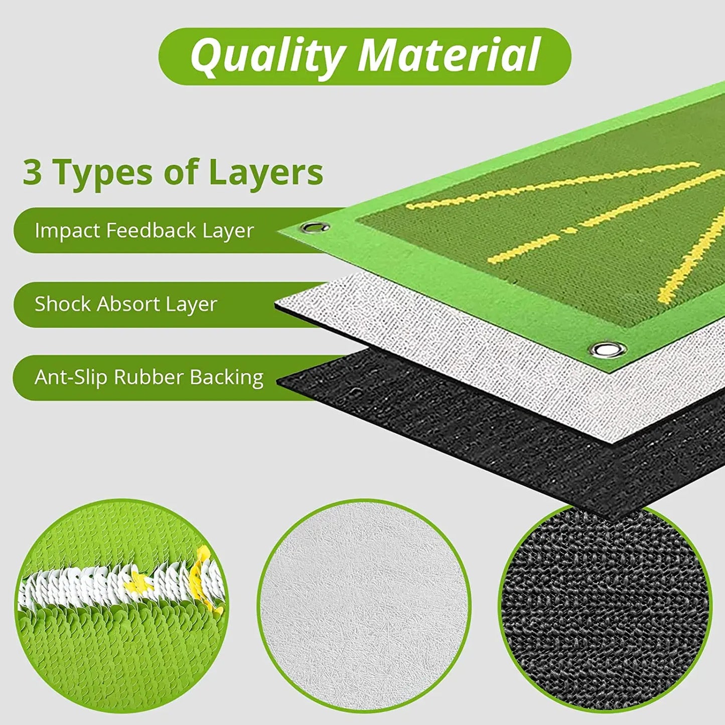 Golf Training Mat for Swing Detection Batting Path Feedback Practice Hitting Mats Training Aid Equipment Indoor Outdoor