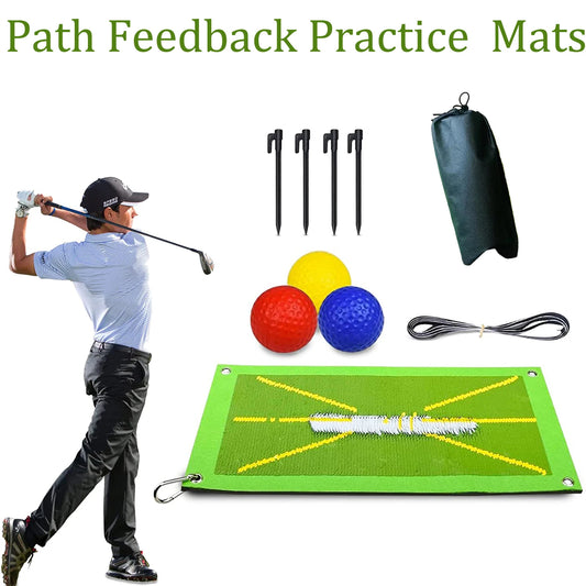 Golf Training Mat for Swing Detection Batting Path Feedback Practice Hitting Mats Training Aid Equipment Indoor Outdoor