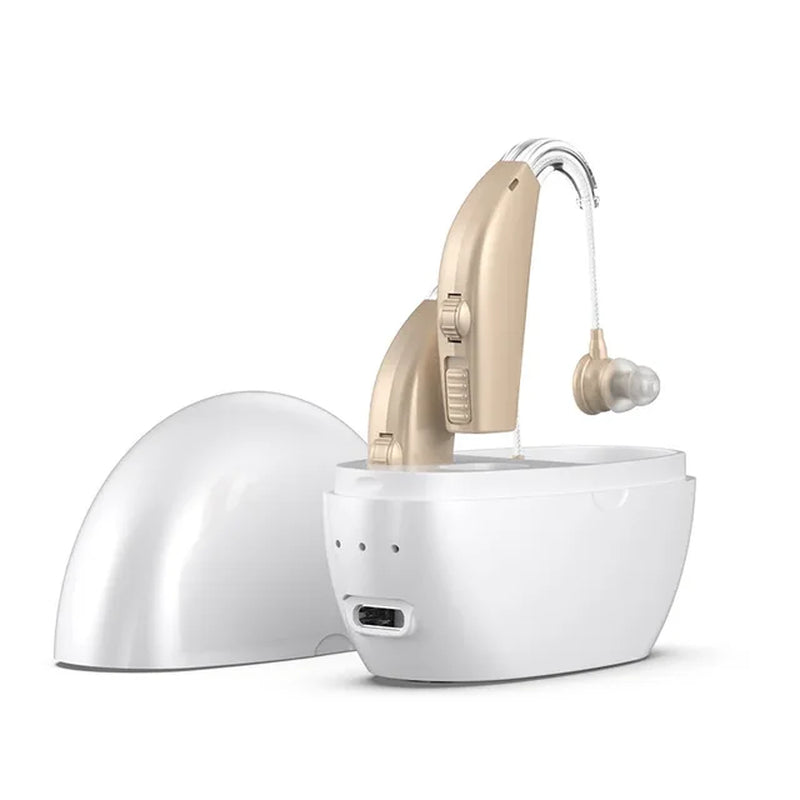 Rechargeable Hearing Aid Wireless Portable BTE Elderly Hearing Aids Magnetic Charging Sound Amplifier