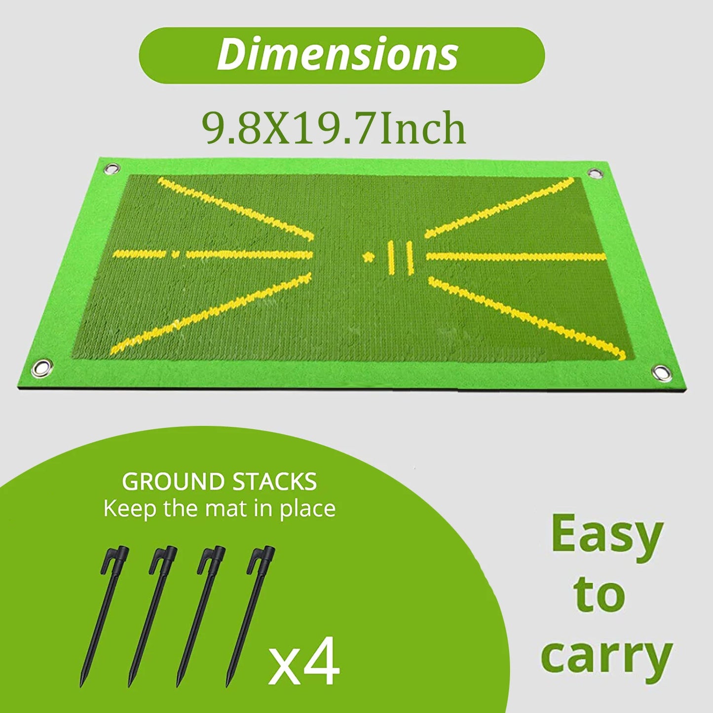 Golf Training Mat for Swing Detection Batting Path Feedback Practice Hitting Mats Training Aid Equipment Indoor Outdoor